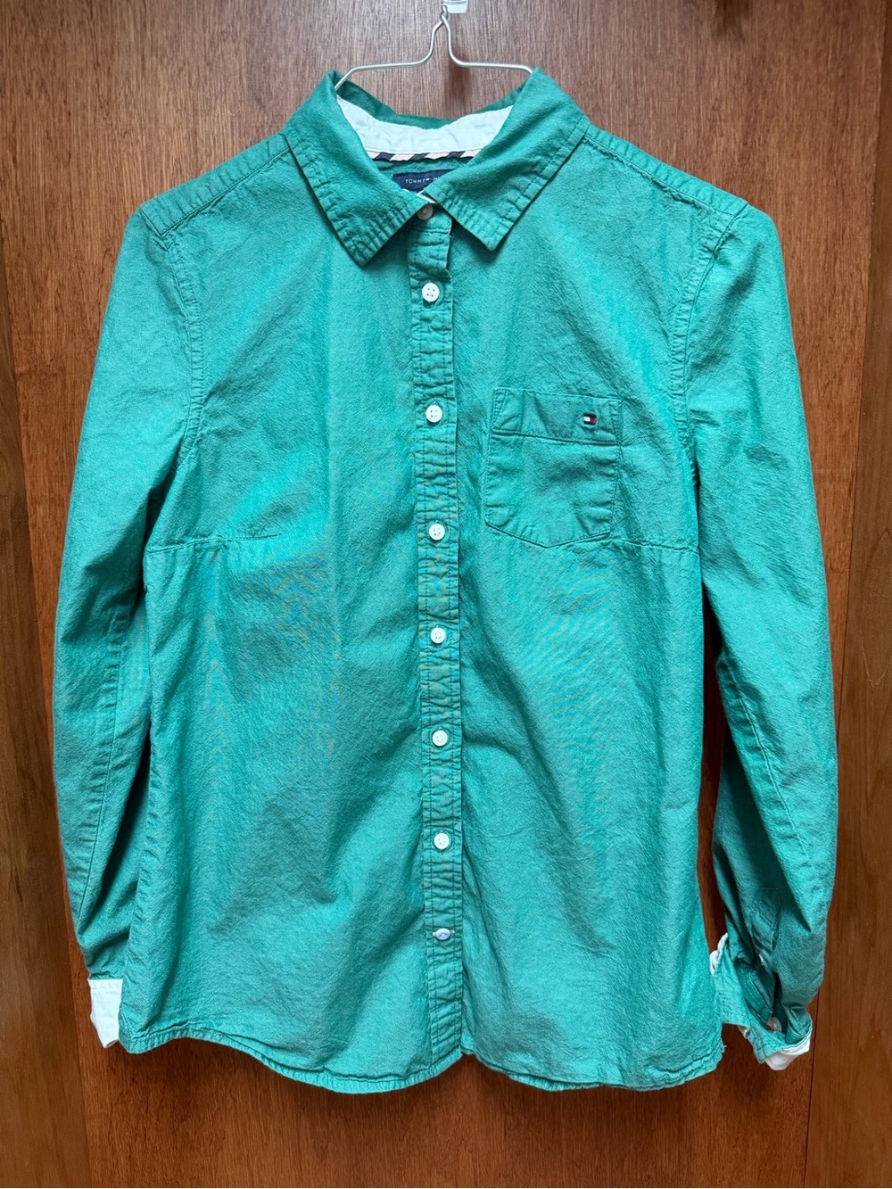Tommy Hilfiger Teal Long-Sleeve Button-Down Shirt